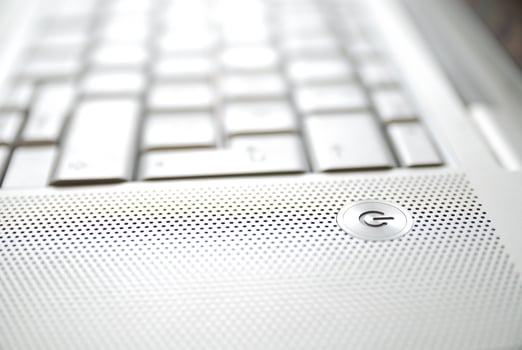 Close-up of a silver laptop photo
