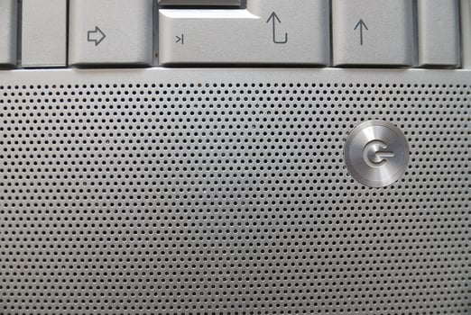 Close-up of a silver laptop photo