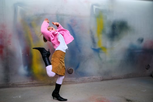 Cute little girl having fun photo