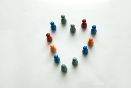 Concept of a multi-colored crowd photo