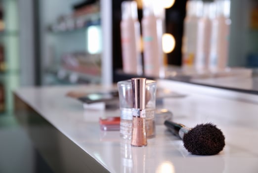 Cosmetics on table photo
