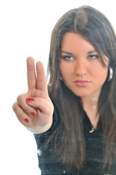 woman hand screeen photo