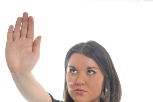 woman hand screeen photo