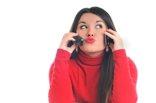 Woman in red photo