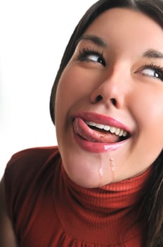 chocolate woman view photo