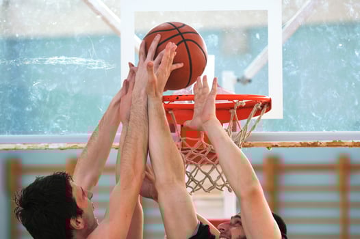 basketball duel view photo