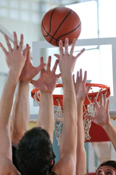 Playing basketball view photo