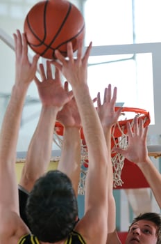 Playing basketball view photo