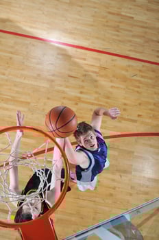 Playing basketball view photo