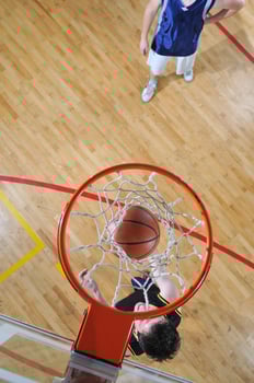 Playing basketball view photo