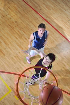 Playing basketball view photo