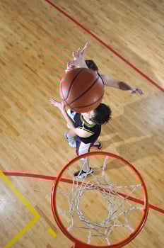 Playing basketball view photo