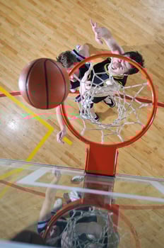 Playing basketball viewa photo