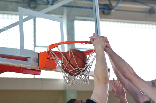 Playing basketball view photo