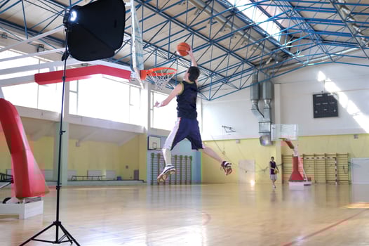 Playing basketball view photo