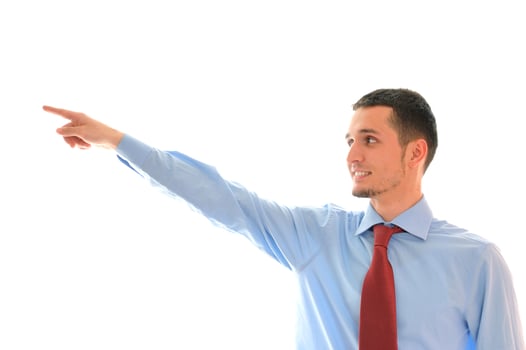 businessman pointing view photo