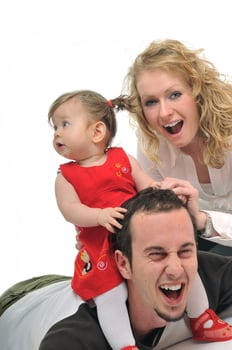 happy young family photo