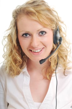 business woman headset photo