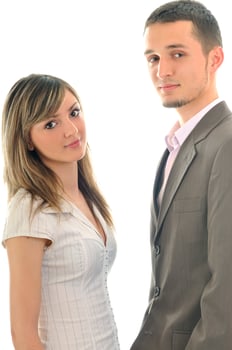 business team on white photo