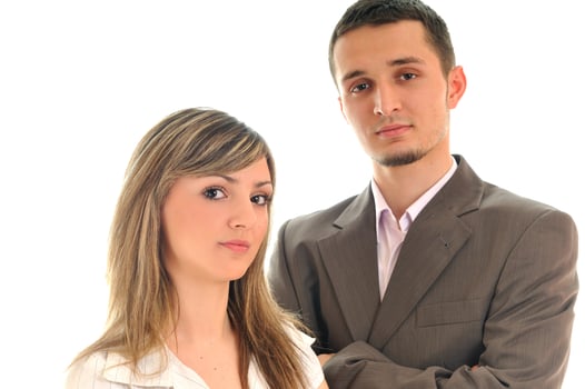 business team on white photo