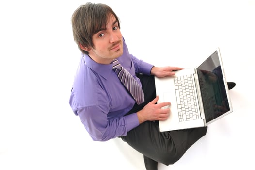 businessman with laptop photo