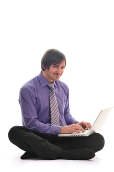 Man on white photo