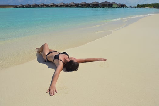 happy woman enjoy  summer time photo