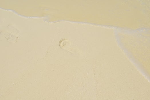 footsteps on beach photo
