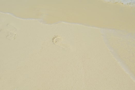 footsteps on beach photo