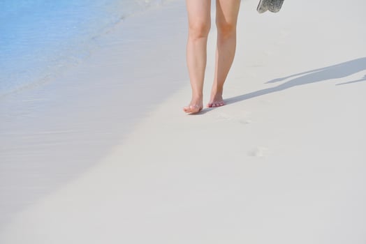 beautiful gril on beach have fun photo