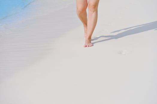 beautiful gril on beach have fun photo