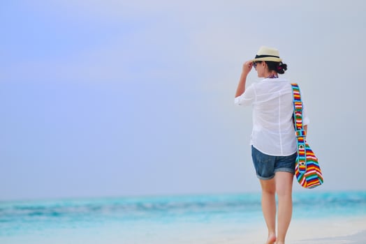 happy woman enjoy summer vacation photo