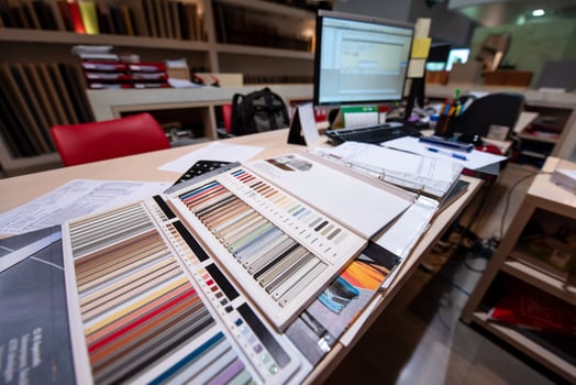 Architect Interior designer working table photo