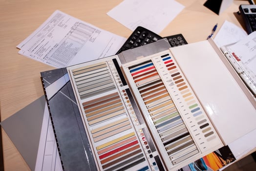 Architect Interior designer working table photo