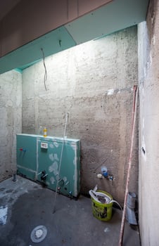 Construction site with concrete walls photo