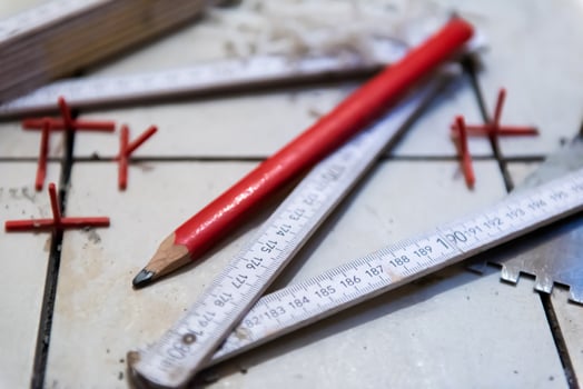 Ceramic tiles and tools for tiler photo