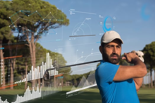 pro golf player shot the ball photo