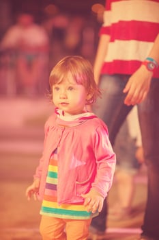 little girl dancing in the kids disco photo