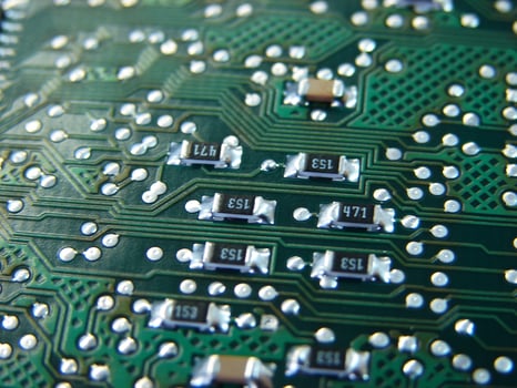 green motherboard macro photo
