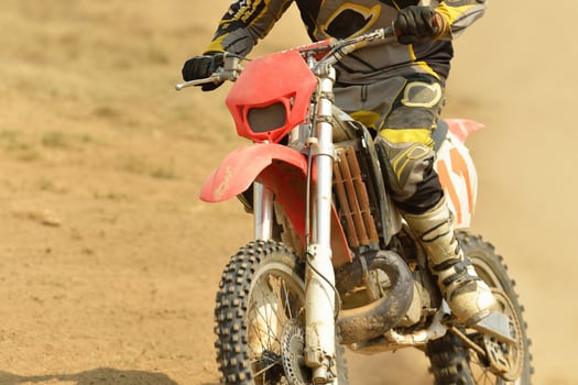 Riding a motorbike photo