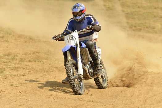 Riding a motorbike photo