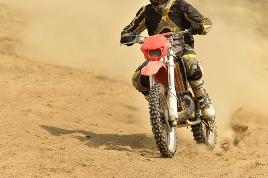 Riding a motorbike photo