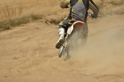 Riding a motorbike photo