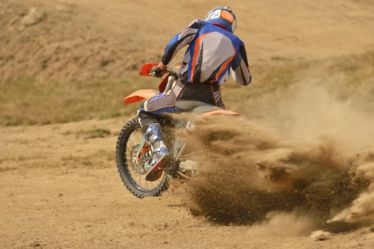 Riding a motorbike photo