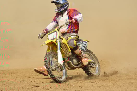 Riding a motorbike photo