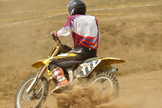 Riding a motorbike photo