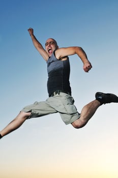 man jump outdoor sunset photo