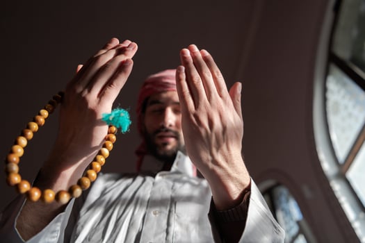 muslim prayer inside the mosque in namaz worship Allah photo