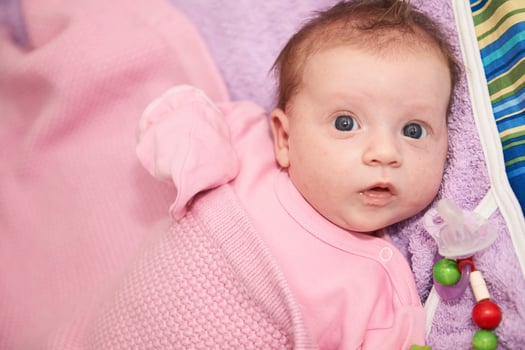 happy newborn little baby smilling photo