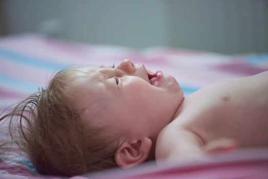 little baby crying and screaming photo